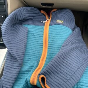 LL BEAN ultralight full zip warm overcoat for kids size 14-16